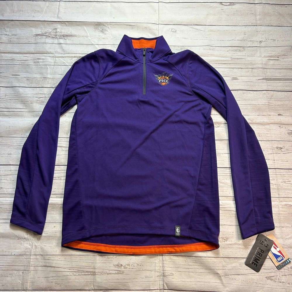 Phoenix Suns New NBA Jacket 1/4 Zip Team Purple Orange Pullover Youth XL 18/20